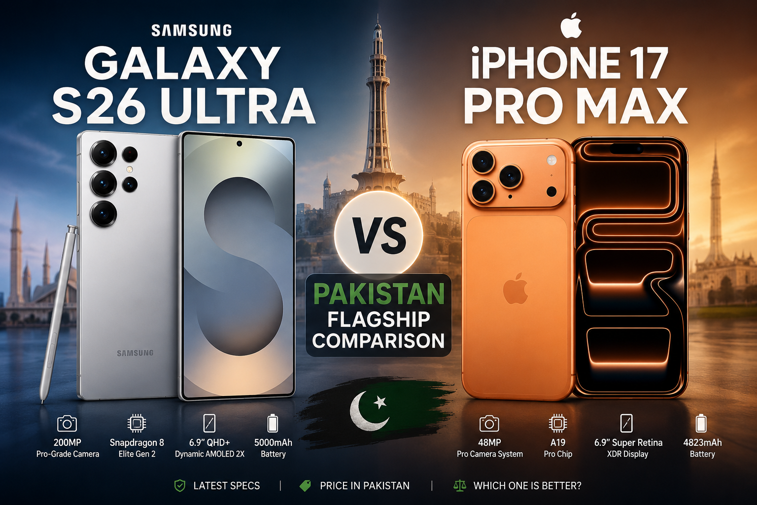 Samsung Galaxy S26 Ultra vs Apple iPhone 17 Pro Max: Pakistan flagship comparison