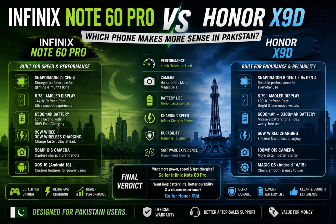 Infinix Note 60 Pro vs Honor X9d: Which Phone Makes More Sense in Pakistan?