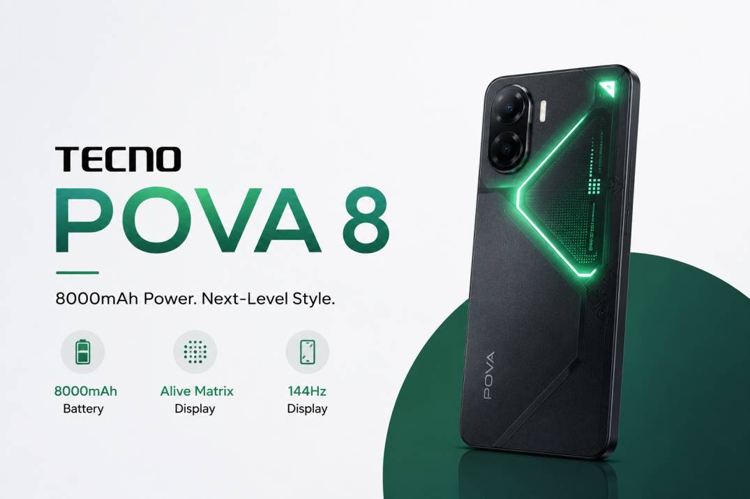 Tecno Pova 8 Officially Launched with 8000mAh Battery, 144Hz Display and Alive Matrix Design